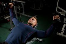 man doing workout at home