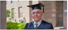 Older man graduating 