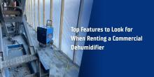 Commercial dehumidifier installed in construction site