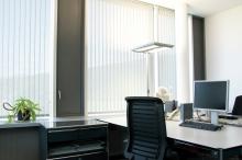 Premium window blind system in a living room