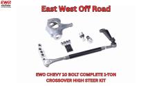 Chevy 10 bolt crossover steering kit, Dana 44 High Steer Kit with Knuckle, Eliminate Bump Steer Lifted Chevy, Squarebody Crossover Steering Conversion, GM 1 Ton Tie Rod Upgrade, Flat Top Knuckle Conversion Kit, K5 Blazer High Steer System, Off Road Steering Correction Kit, Dana 44 to 10 Bolt Steering Swap, Heavy Duty Drag Link Kit Chevy