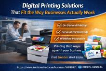 digital print solutions, Printing solutions UAE, Konica Minolta Printing Solutions UAE, Color Production Printing Solution in UAE