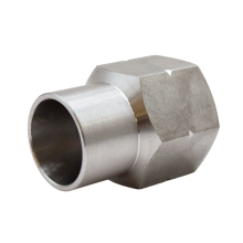 Off-Road Stainless Steel Brake Line Adapter with Hex Body and Left-Hand Threads