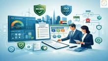 Business continuity management illustration showing BCMS and ISO 22301 consultants supporting risk management and operational resilience in UAE organizations