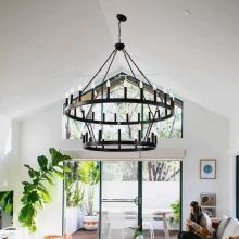 wagon wheel chandelier，black wagon wheel chandelier,wagon wheel chandelier 48inch