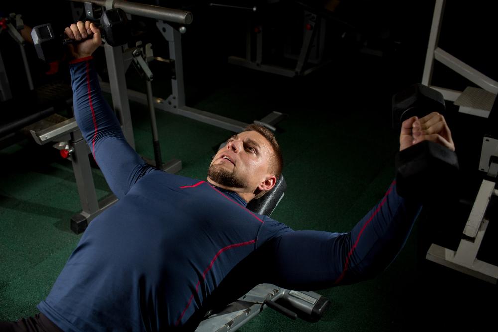 man doing workout at home