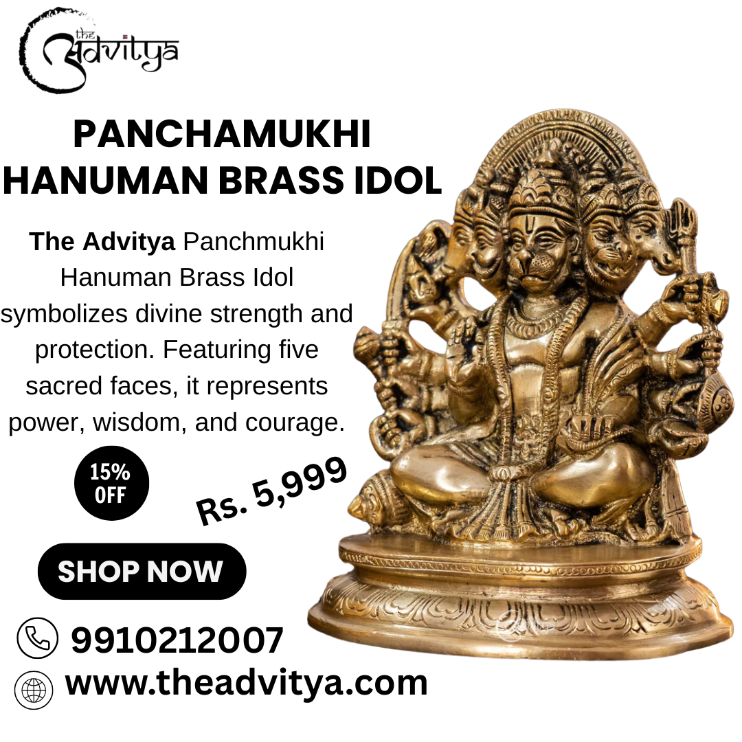 Brass Panchmukhi Hanuman Murti