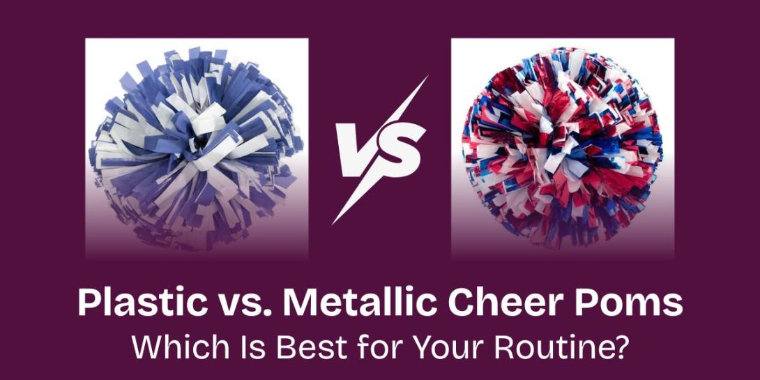 plastic vs metallic cheer poms
