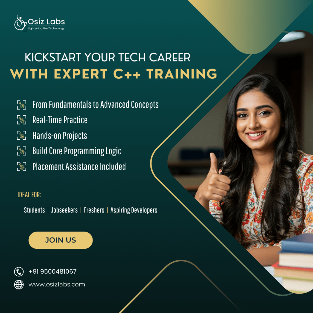 C plus plus Programming Course - Enroll Now At Osiz Labs!