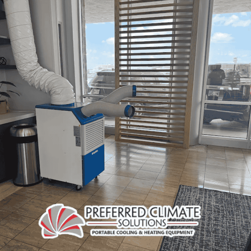 Coomercial spot cooler installed in office