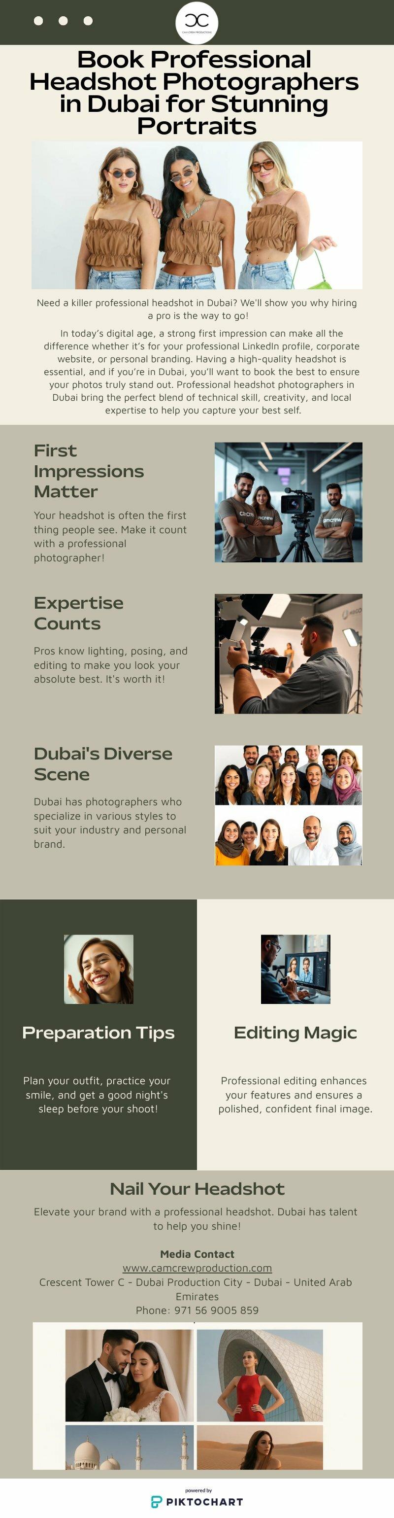 Professional headshot photographers Dubai