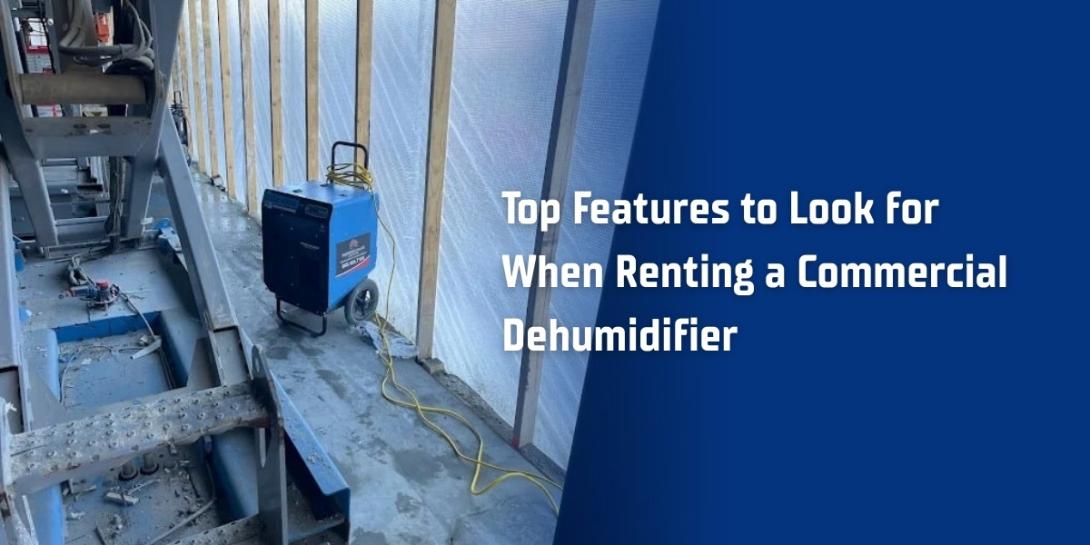 Commercial dehumidifier installed in construction site