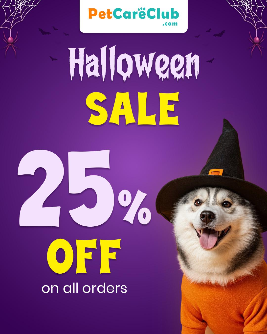 Helloween Sale is Live! Now get 25% OFF on all the Pet Care Products