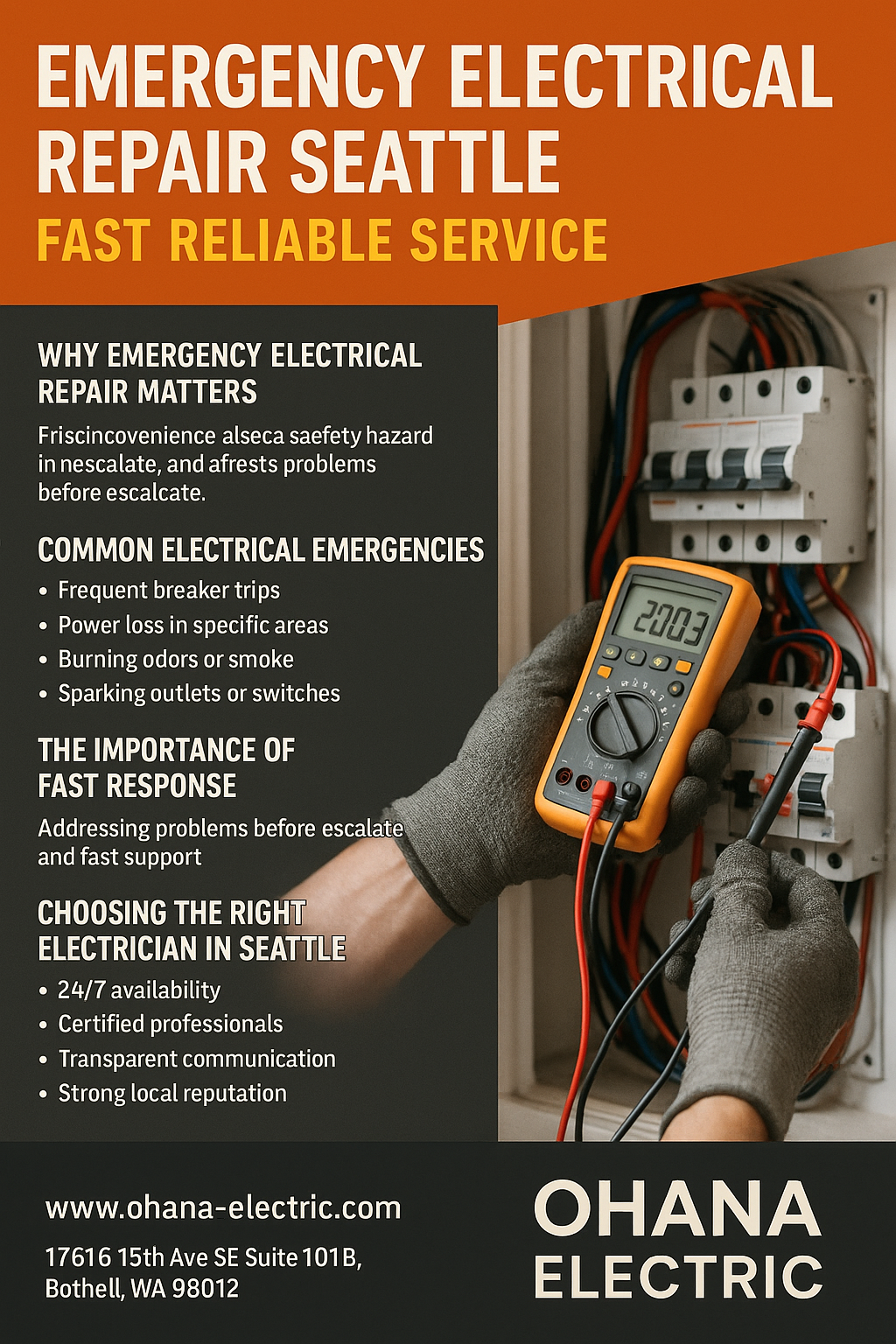 Emergency Electrical Repair Seattle Fast Reliable Service