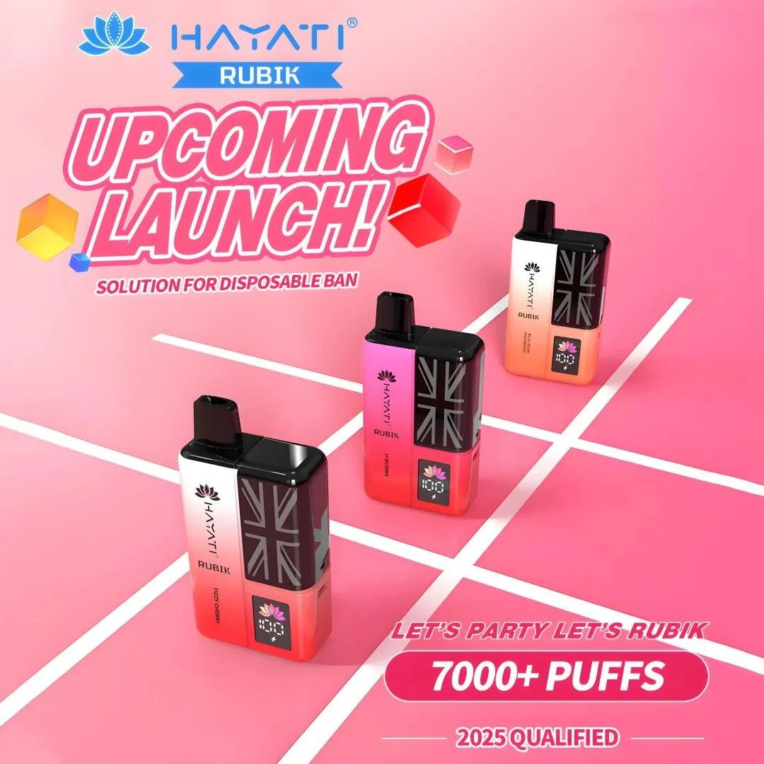 Hayati Rubik 7000, Hayati Rubik 7000 Puffs, Hayati Rubik Disposable Vape, Hayati Rubik 7000 Vape Kit, 7000 Puffs Disposable Vape, Long-lasting disposable vape UK, Rechargeable disposable vape, Mesh coil disposable vape, Hayati disposable vapes UK, Hayati vape 7000 puffs, Best 7000 puff vape UK, High-puff disposable vape kit, Premium disposable vape flavours, Buy Hayati vapes UK, The Vape Giant disposable vapes