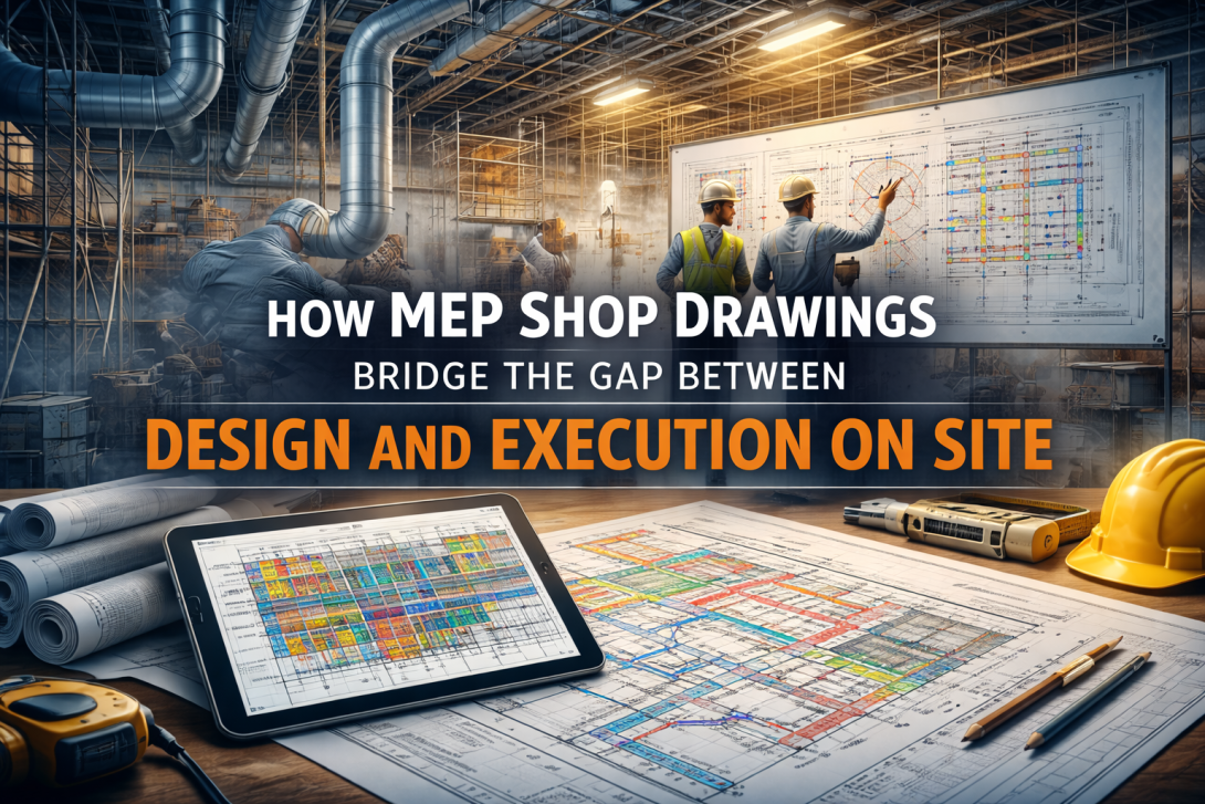 How MEP Shop Drawings Bridge the Gap Between Design and Execution on Site - CAD Services India