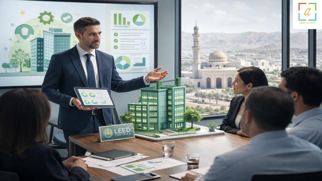 A detailed guide to LEED Certification in Oman explaining how a professional LEED Certification Consultant supports sustainable building projects with expert strategy documentation and certification guidance.