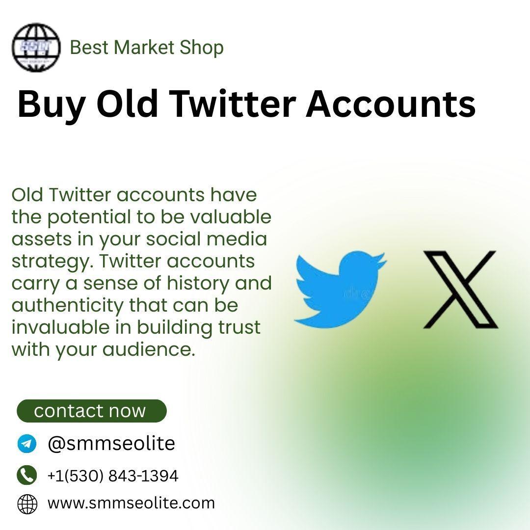 Online marketplaces such as eBay, Craigslist, or social media marketing forums often have listings for old Twitter accounts for sale. You can browse through these platforms to find accounts that align with your target audience and niche. Be sure to verify the authenticity of the accounts and check for any red flags before making a purchase.    If you Need so contact us  Telegram: @smmseolite  Whatsapp: +1(530) 843-1394