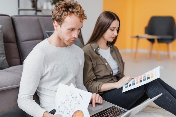 two people are sitting together
