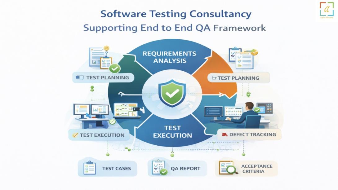 Software testing consultancy illustrating quality assurance and acceptance testing lifecycle