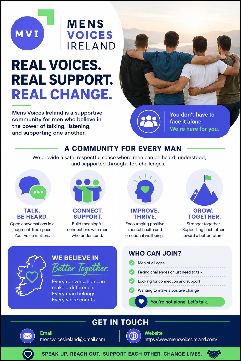 Mens Voices Ireland – Real Voices. Real Support. Real Change.