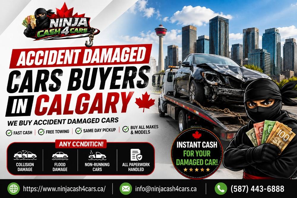 Need Accident Damaged Cars Buyers In Calgary? Ninja Cash 4 Cars buys damaged vehicles with quick payment options.