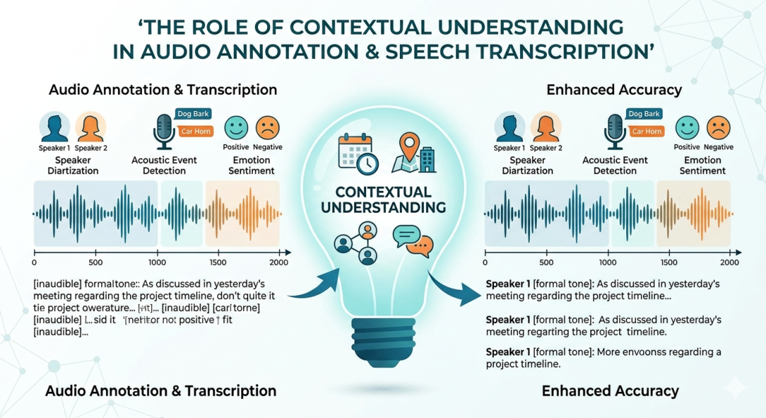 The Role of Contextual Understanding in Audio Annotation and Speech Transcription