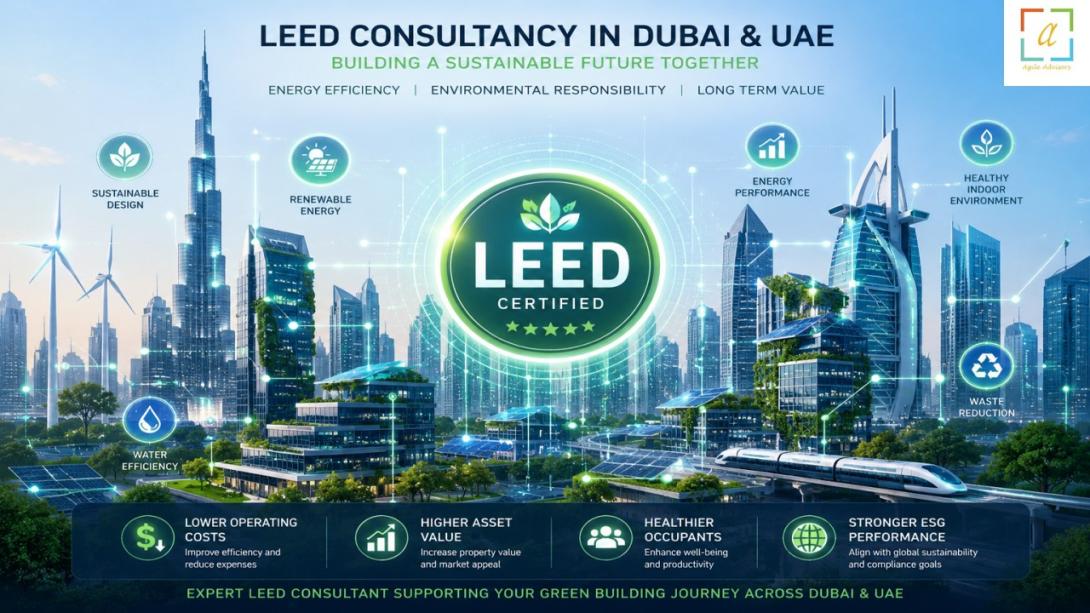 Discover how LEED Consultancy in Dubai and LEED Consultancy in UAE helps organizations achieve sustainable green building certification. Learn how a LEED consultant improves compliance, efficiency, and long term asset value across the UAE construction and real estate sectors.