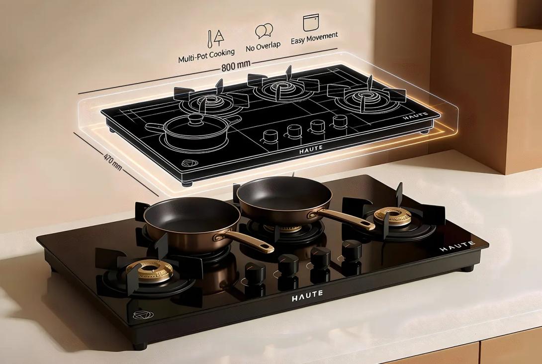 four burner glass top gas stove