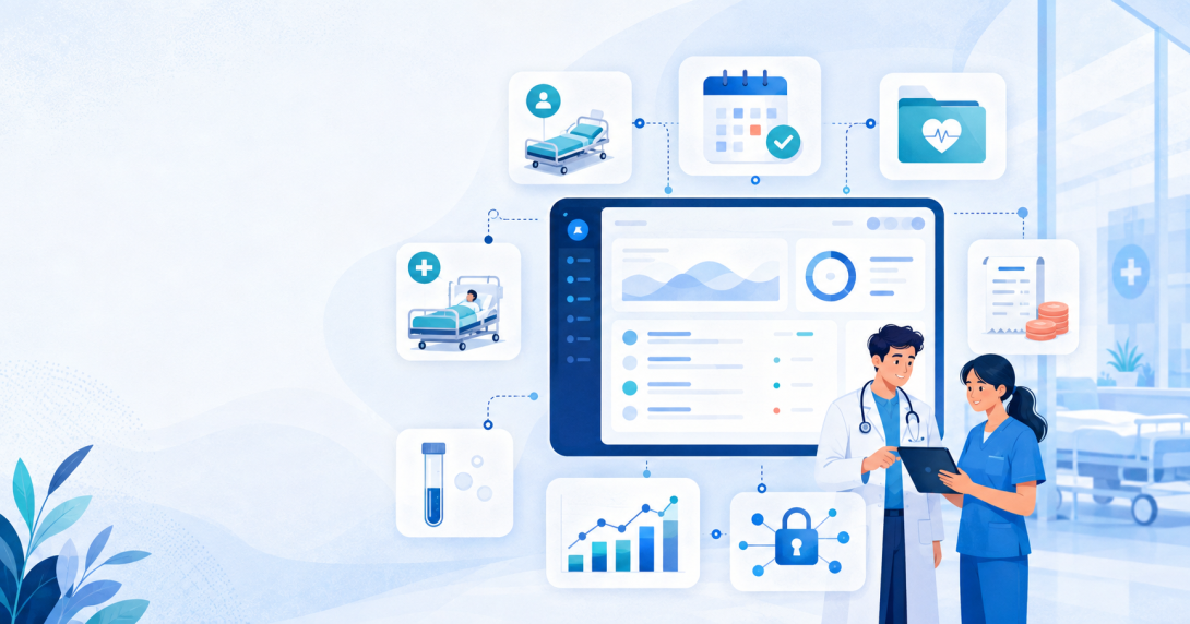 Key Features Every Modern Clinic Management System Should Have, covering outpatient scheduling, digital intake, and RCM workflows.